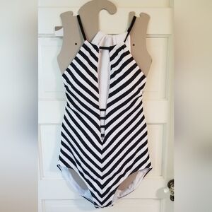 Rachel Roy NWT Back & White Striped Bathing Suit Size XL